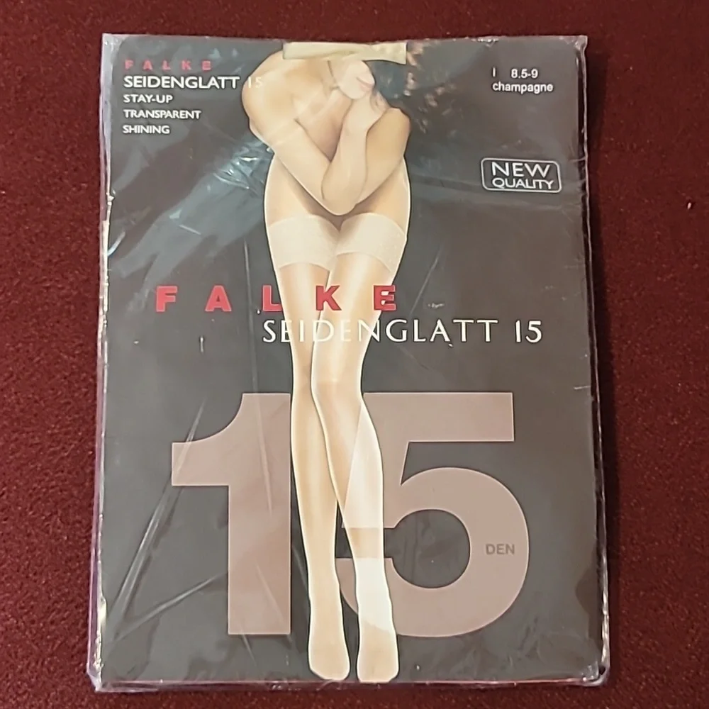 FALKE Seidenglatt 25 Tigh Hight Stay-up Champaign Color New